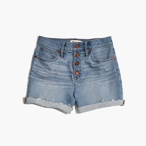 Madewell - High-Rise Denim Shorts: Button-Front